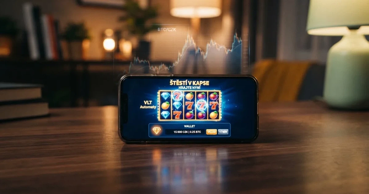 Ethereum logo na pozadí online casino lobby s viditelnou peněženkou MetaMask